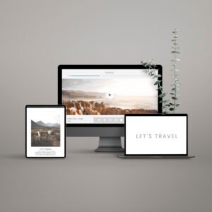 computer, cell phone and iPad where it shows a web design.